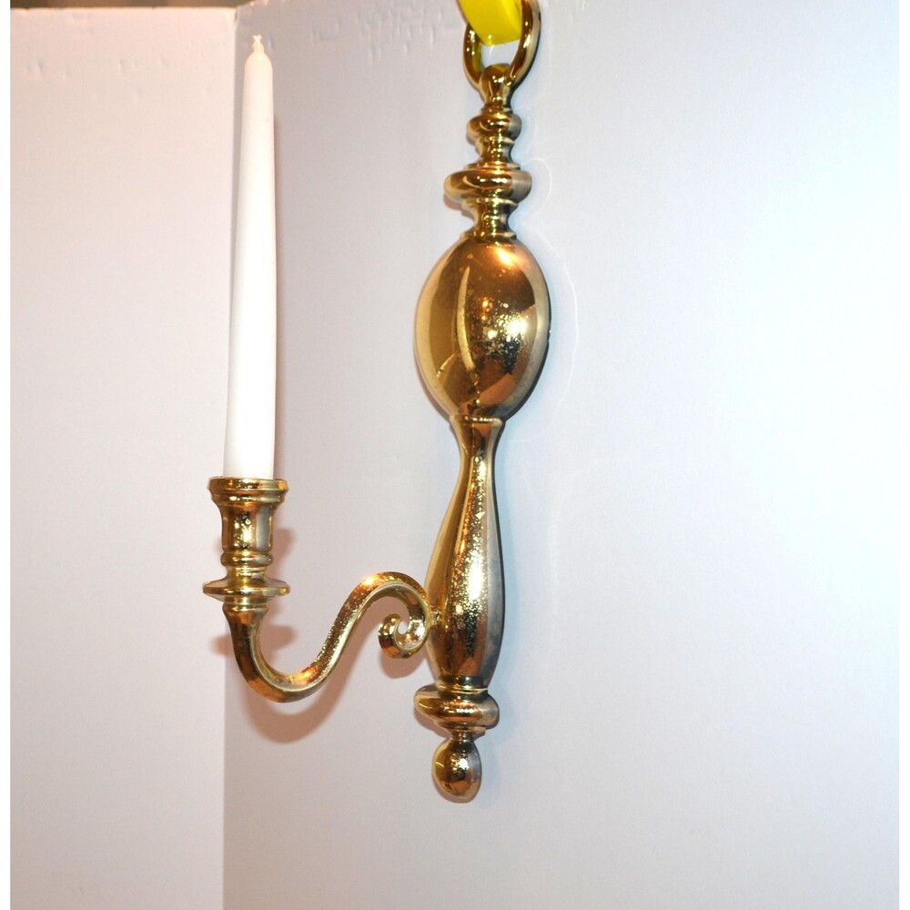 Vintage Wall Sconce 1970s Lightweight Gold